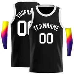 Black White Classic Casual Basketball Jersey