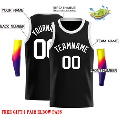 Black White Classic Casual Basketball Jersey 2