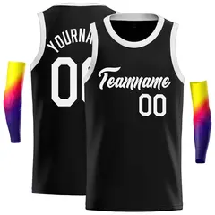 Black White Classic Casual Basketball Jersey