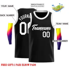 Black White Classic Casual Basketball Jersey 2