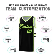 Black White Classic Color Block Varsity Basketball Jersey 4
