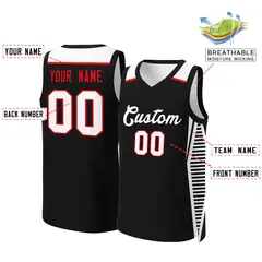 Black White Classic Mesh Basketball Jersey Tops 2