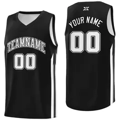 Black White Classic Mesh Bull Basketball Jersey