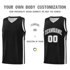 Black White Classic Mesh Bull Basketball Jersey 3