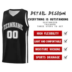 Black White Classic Mesh Bull Basketball Jersey 4