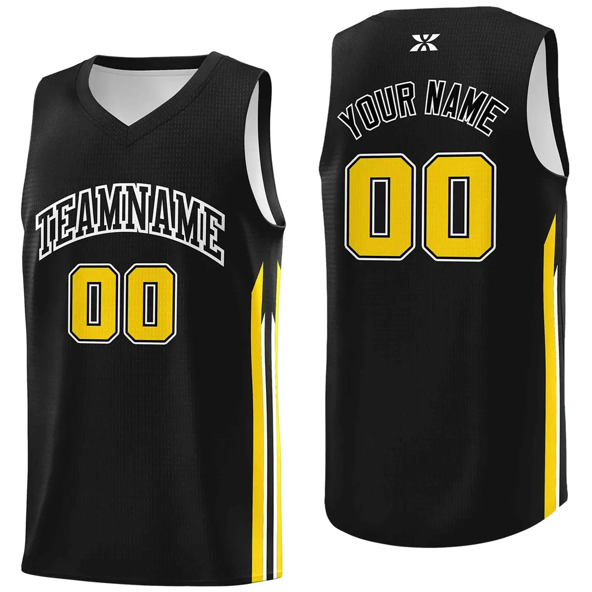 Black White Classic Mesh Bull Basketball Jersey