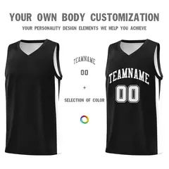 Black White Classic Mesh Sport Basketball Jersey 3