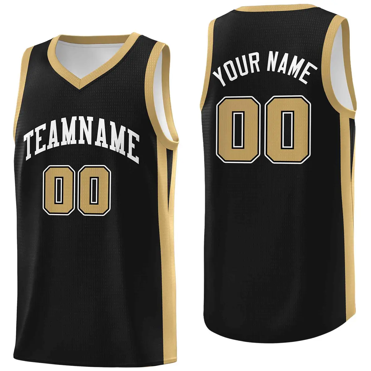 Black White Classic Mesh Sport Basketball Jersey