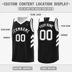 Black White Classic Mesh Sport Basketball Jersey 2