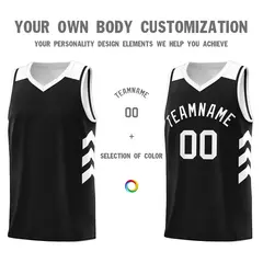 Black White Classic Mesh Sport Basketball Jersey 3