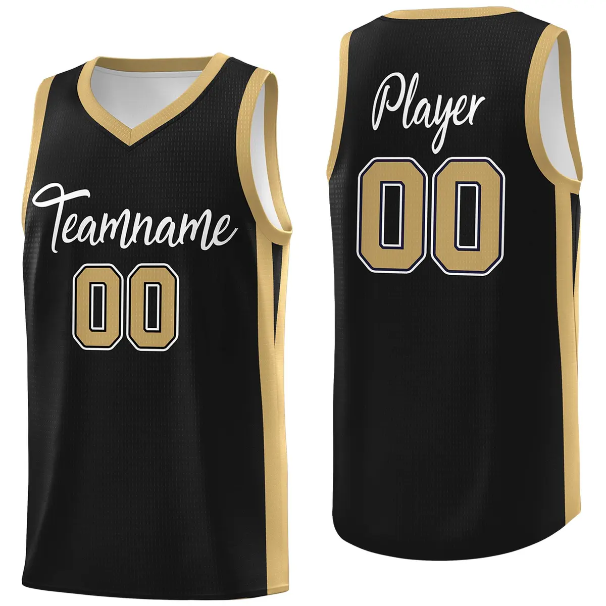 Black White Classic Mesh Sport Basketball Jersey
