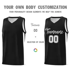 Black White Classic Mesh Sport Basketball Jersey 3