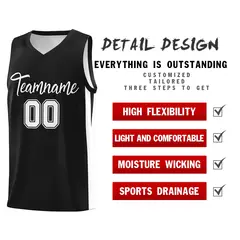 Black White Classic Mesh Sport Basketball Jersey 4