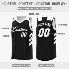 Black White Classic Mesh Sport Basketball Jersey 2