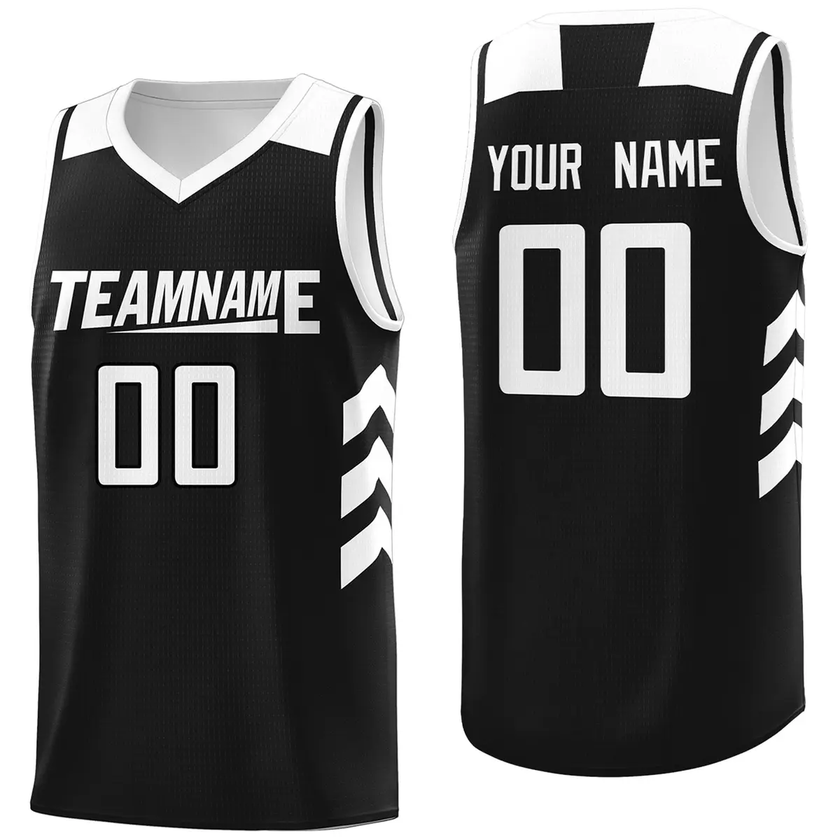 Black White Classic Mesh Sport Basketball Jersey