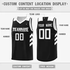 Black White Classic Mesh Sport Basketball Jersey 2