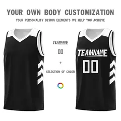 Black White Classic Mesh Sport Basketball Jersey 3