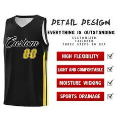 Black White Classic Mesh Sport Basketball Jersey 4