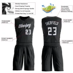 Black White Classic Sets Basketball Jersey 3