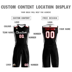 Black White Classic Sets Mesh Basketball Jersey 3