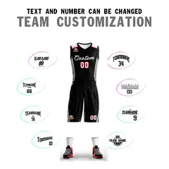 Black White Classic Sets Mesh Basketball Jersey 4