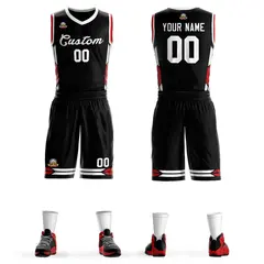 Black White Classic Sets Mesh Basketball Jersey
