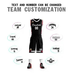 Black White Classic Sets Mesh Basketball Jersey 4