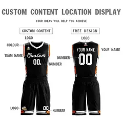 Black White Classic Sets Mesh Basketball Jersey 3