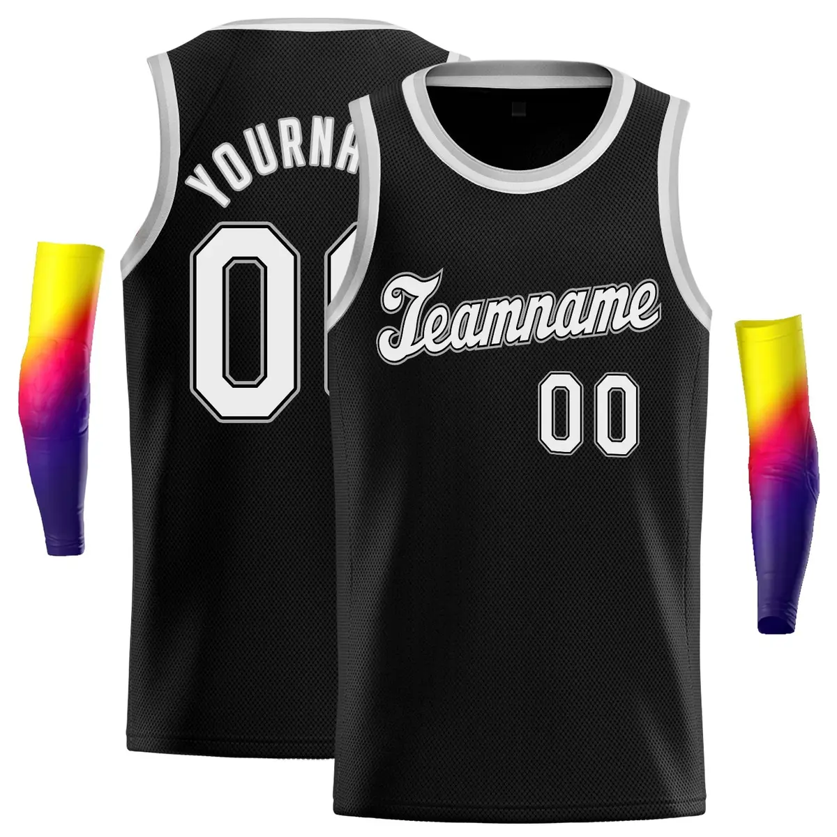Black White Classic Sport Game Basketball Jersey