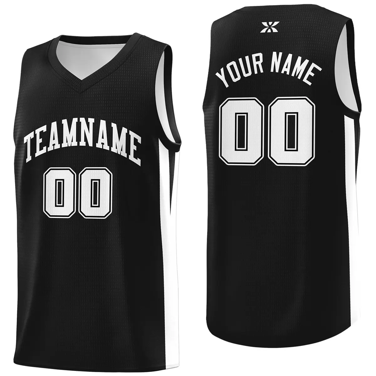 Black White Classic Sports Basketball Jersey