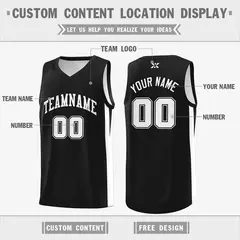 Black White Classic Sports Basketball Jersey 2