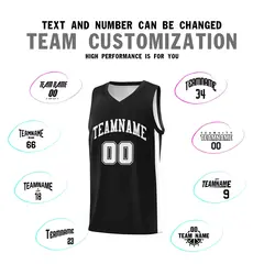 Black White Classic Sports Basketball Jersey 3