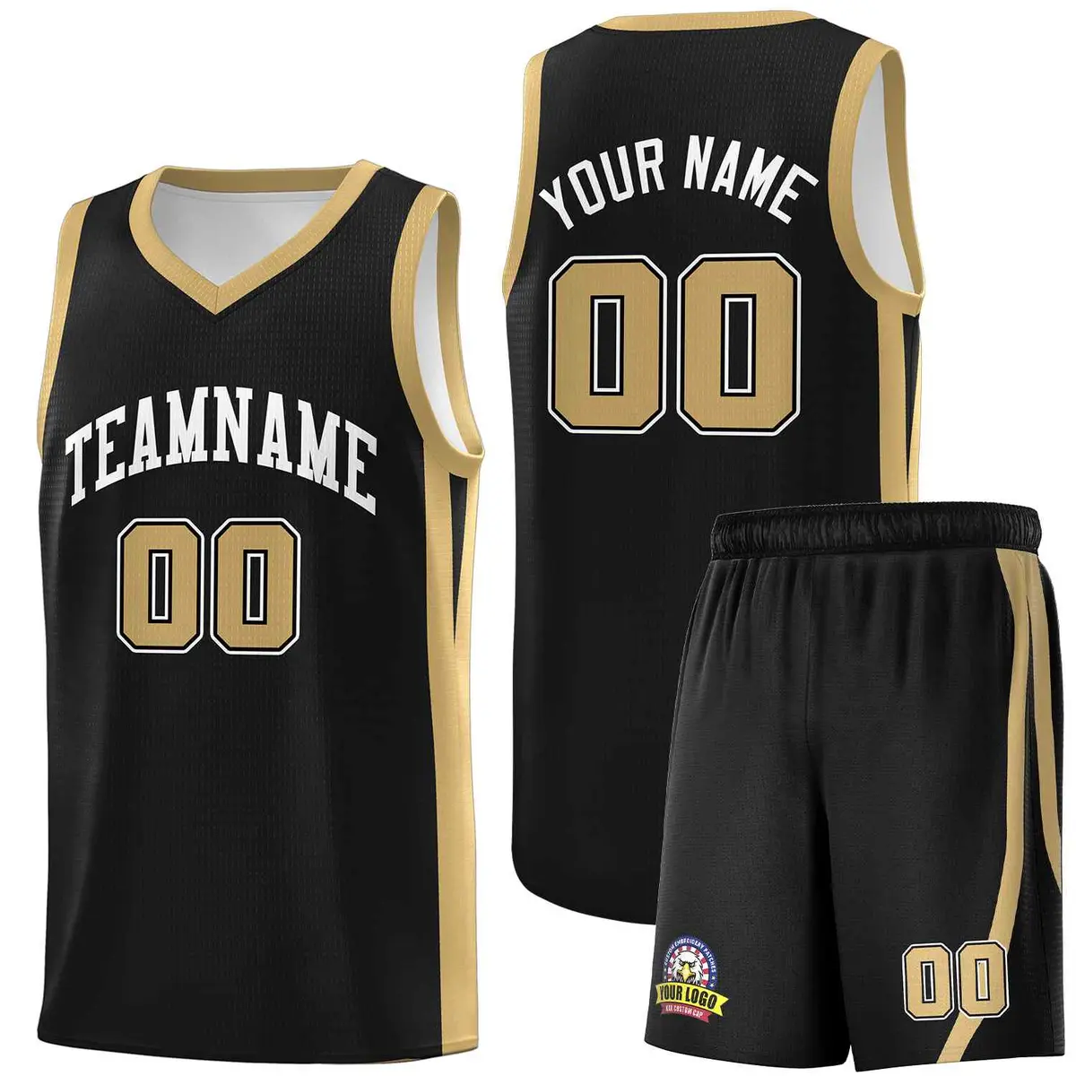 Black White Classic Sports Uniform Basketball Jersey