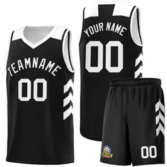 Black White Classic Sports Uniform Basketball Jersey