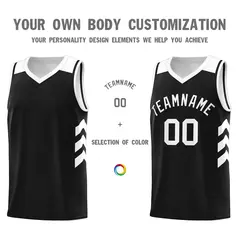 Black White Classic Sports Uniform Basketball Jersey 3