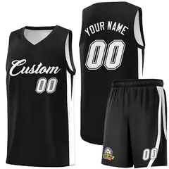Black White Classic Sports Uniform Basketball Jersey