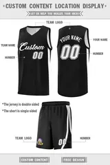 Black White Classic Sports Uniform Basketball Jersey 2