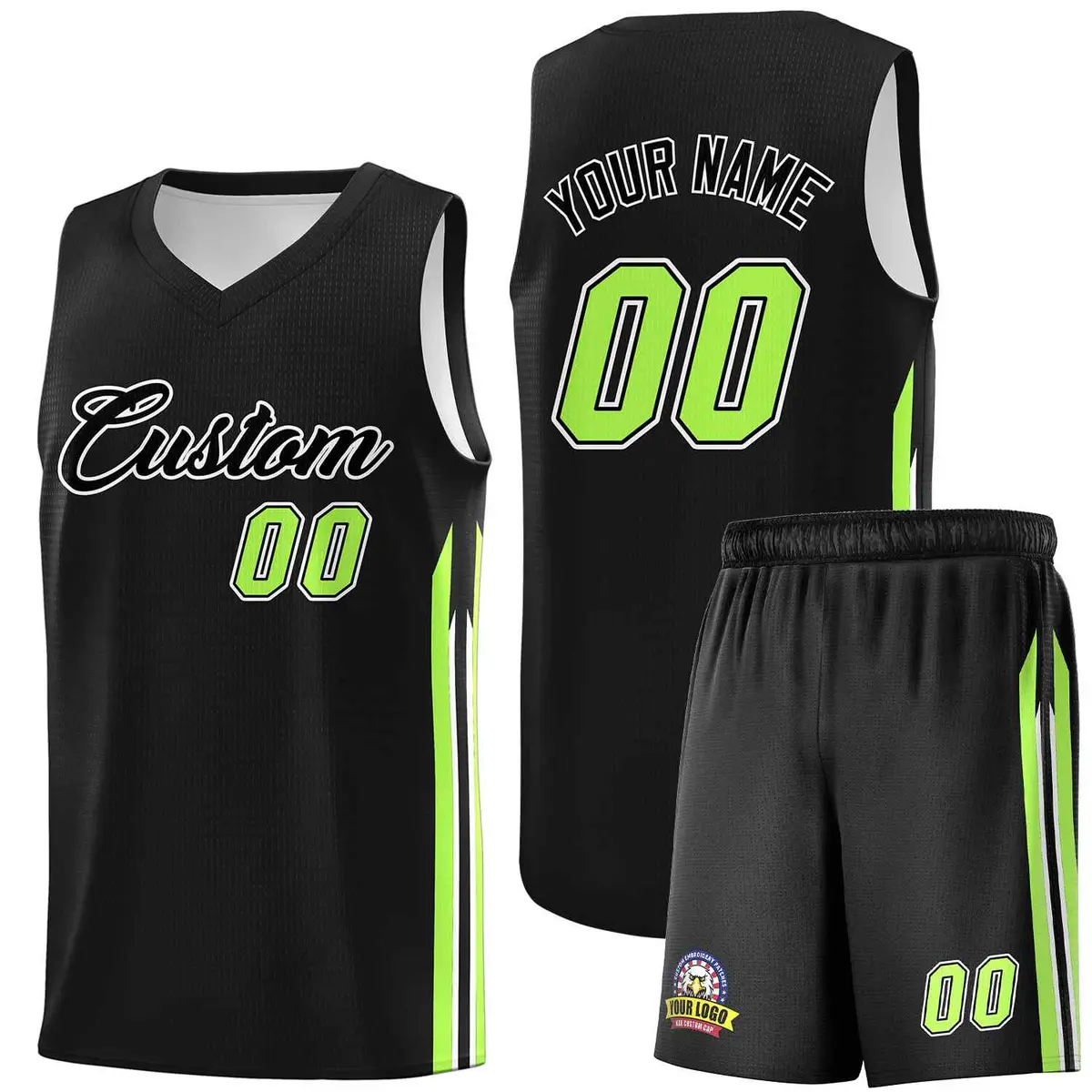 Black White Classic Sports Uniform Basketball Jersey
