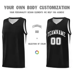 Black White Classic Sports Uniform Basketball Jersey 3