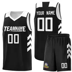 Black White Classic Sports Uniform Basketball Jersey