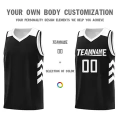Black White Classic Sports Uniform Basketball Jersey 3