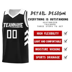 Black White Classic Sports Uniform Basketball Jersey 5
