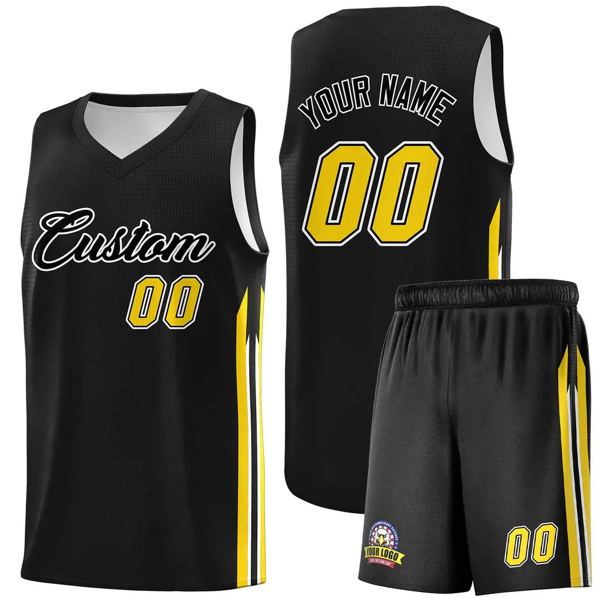 Black White Classic Sports Uniform Basketball Jersey