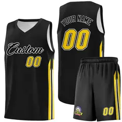 Black White Classic Sports Uniform Basketball Jersey