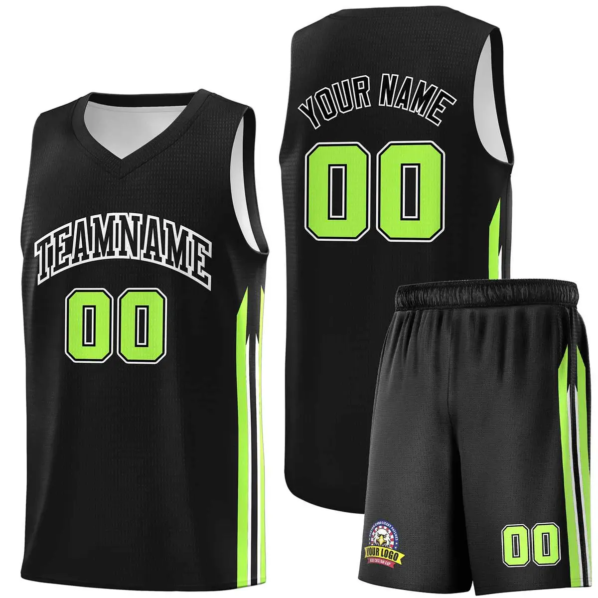 Black White Classic Sports Uniform Basketball Jersey