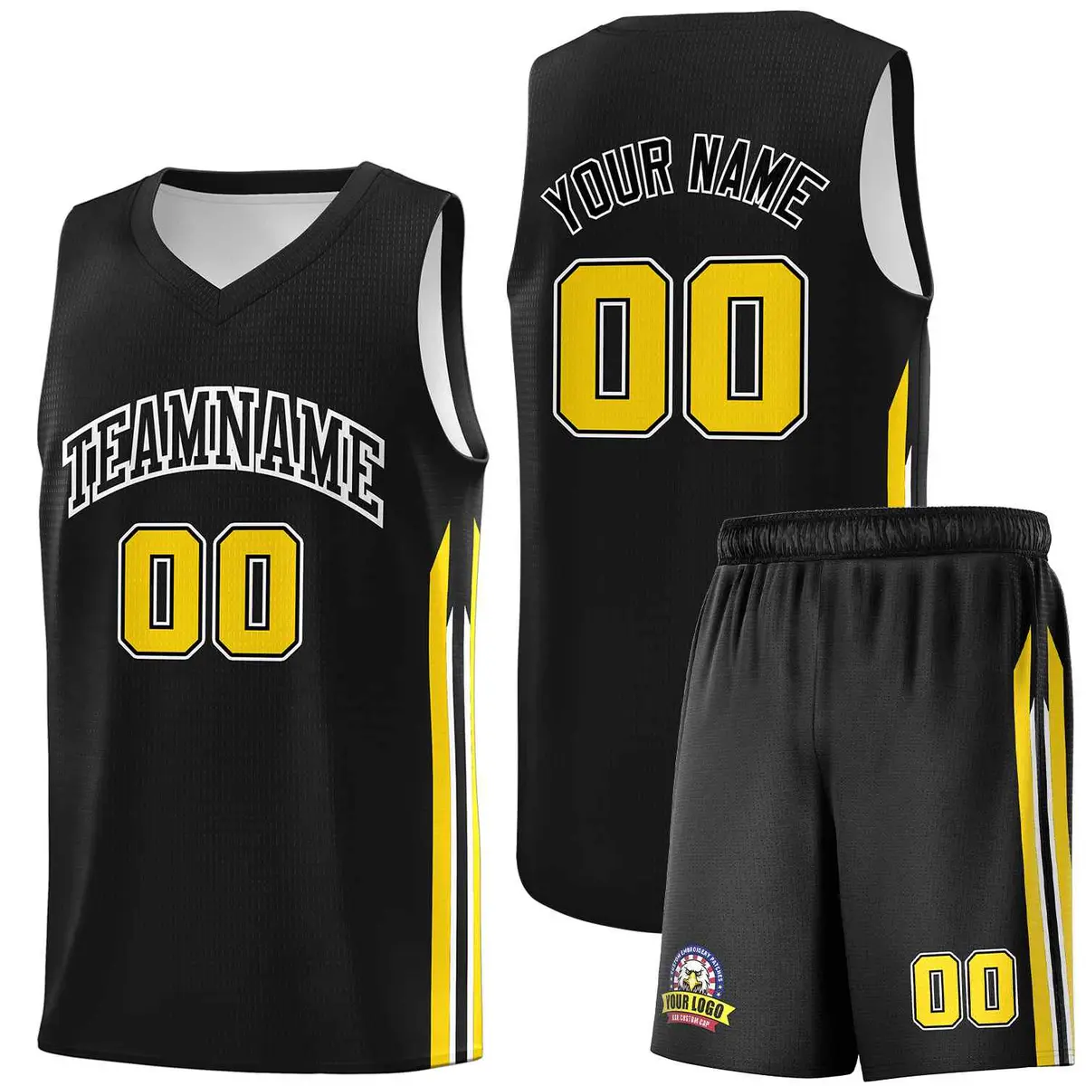 Black White Classic Sports Uniform Basketball Jersey