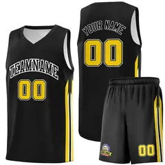 Black White Classic Sports Uniform Basketball Jersey