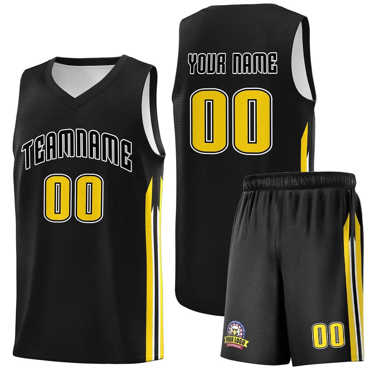Black White Classic Sports Uniform Basketball Jersey
