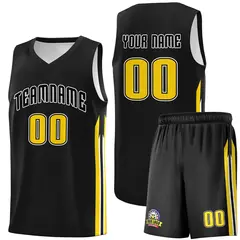 Black White Classic Sports Uniform Basketball Jersey