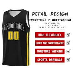 Black White Classic Sports Uniform Basketball Jersey 5